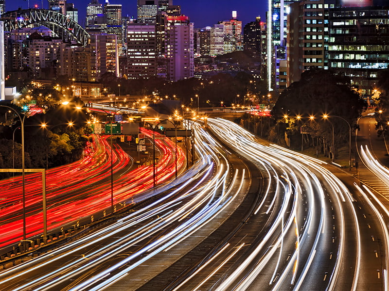 Sydney traffic busy lights