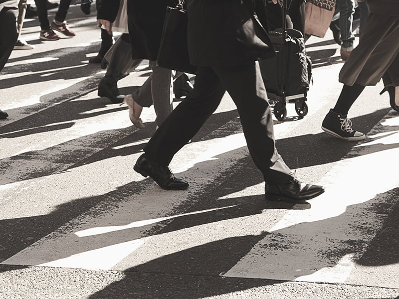 Pedestrians, crossing, busy, people