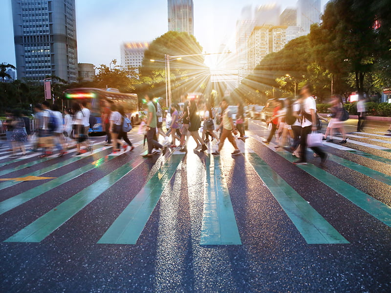 Street crossing, Generic, Asia